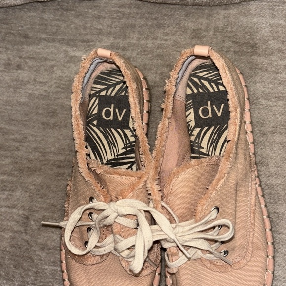6 1/2 women Dolce Vita DV Peach Canvas platform casual lace up shoes espadrille - Picture 4 of 8
